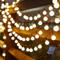 Brilagi - aurinkokäyttöinen LED-koristevalosarja BUBBLE, 50 LEDiä, 8 toimintoa, 7 m, IP65, lämmin valkoinen, 600 mAh