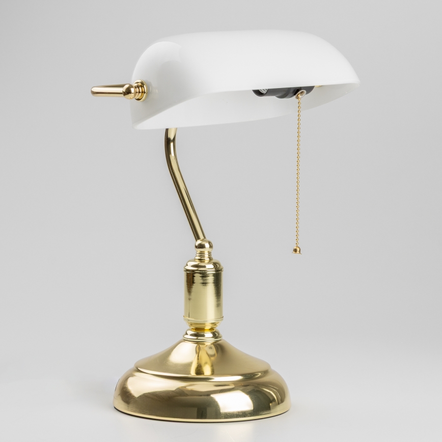 Brilagi - BANK OFFICE pöytävalaisin 1xE27/60W/230V kultainen/valkoinen