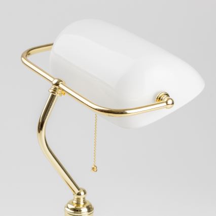 Brilagi - BANK OFFICE pöytävalaisin 1xE27/60W/230V kultainen/valkoinen