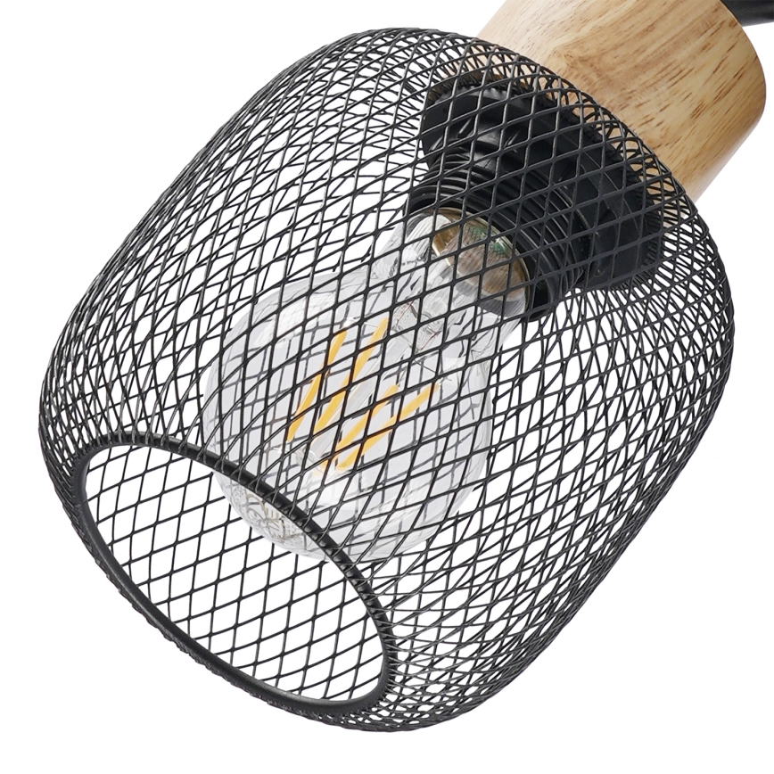 Brilagi - BASKLITE spottivalaisin 3xE27/15W/230V puu/musta