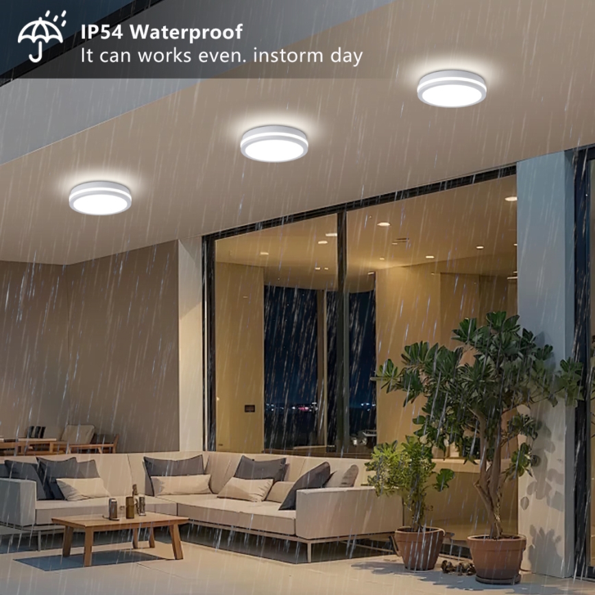 Brilagi - BENE LED/24W/230V ulkokattovalaisin, Ø 26 cm, valkoinen, IP54