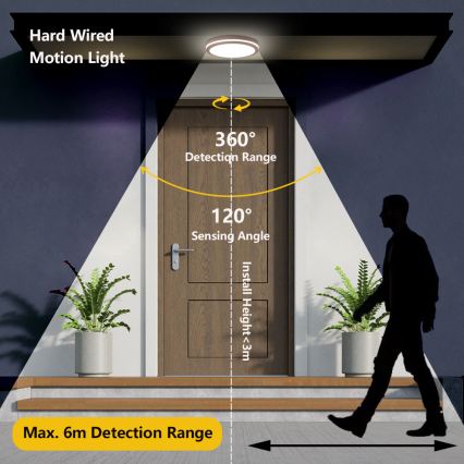 Brilagi - BENE LED-ulkokattovalaisin 18W/230V Ø 21,5 cm, ruskea, IP54