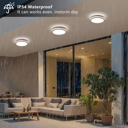 Brilagi - BENE LED ulkokattovalaisin 24 W 230 V, halkaisija 26 cm, ruskea, IP54