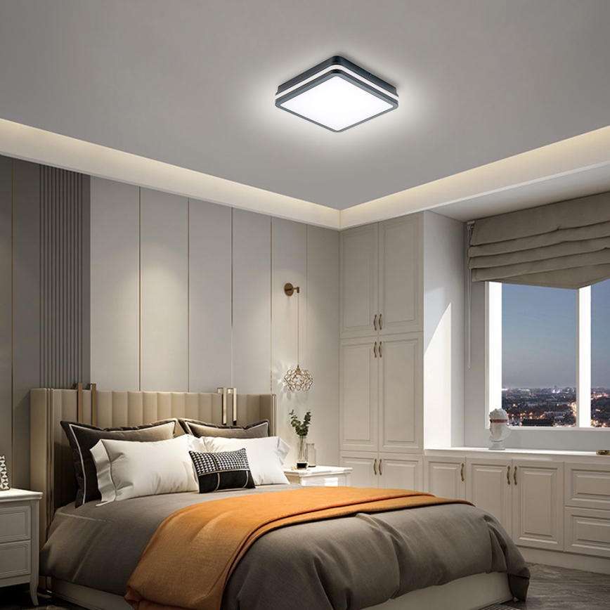 Brilagi - LED-ulkovalaisin liiketunnistimella BENE LED/24W/230V 26x26 cm antrasiitti IP54