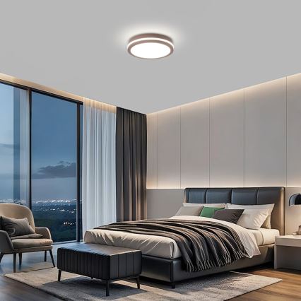 Brilagi - LED-ulkovalaisin liiketunnistimella BENE LED/24W/230V halkaisija 26 cm ruskea IP54