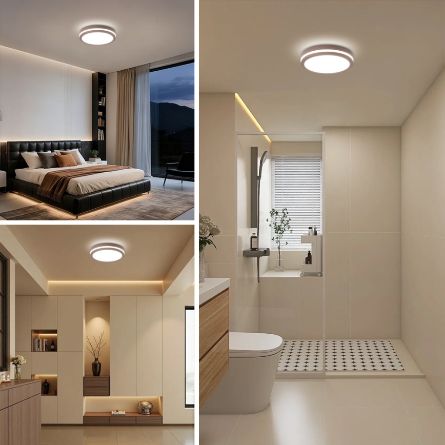 Brilagi - LED-ulkovalaisin liiketunnistimella BENE LED/24W/230V halkaisija 26 cm ruskea IP54