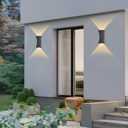 Brilagi - BICON LED-ulkoseinävalaisin 10W/230V, antrasiitti, IP44