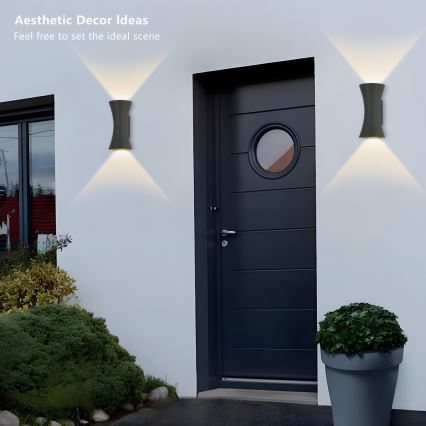 Brilagi - BICON LED-ulkoseinävalaisin 10W/230V, antrasiitti, IP44