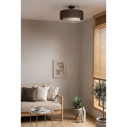 Brilagi - BOHO ECO LED-pintakiinnitetty kattovalaisin 1xE27/10W/230V, halkaisija 40 cm, ruskea/kerma