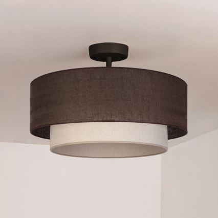 Brilagi - BOHO ECO LED-pintakiinnitetty kattovalaisin 1xE27/10W/230V, halkaisija 40 cm, ruskea/kerma