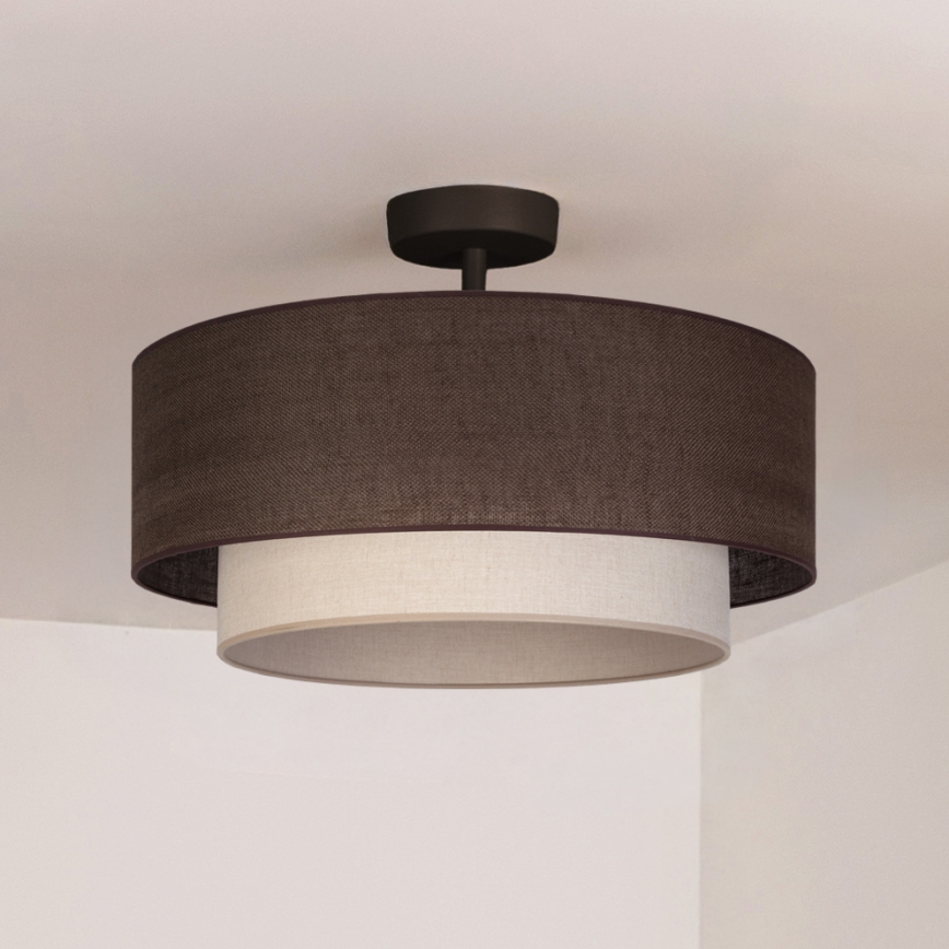 Brilagi - BOHO ECO LED-pintakiinnitetty kattovalaisin 1xE27/10W/230V, halkaisija 40 cm, ruskea/kerma
