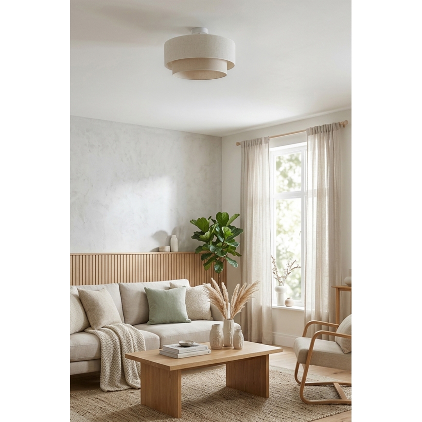 Brilagi - BOHO ECO LED-pintakiinnitteinen kattovalaisin 1xE27/10W/230V Ø 40 cm, kermanvärinen