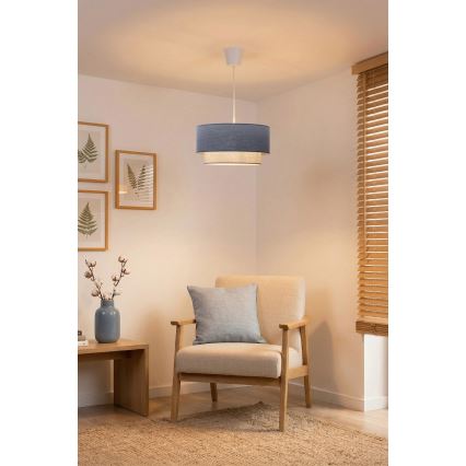 Brilagi - BOHO ECO LED-riippuvalaisin kaapelilla 1x E27 / 10 W / 230 V, Ø 40 cm, sininen/kerma