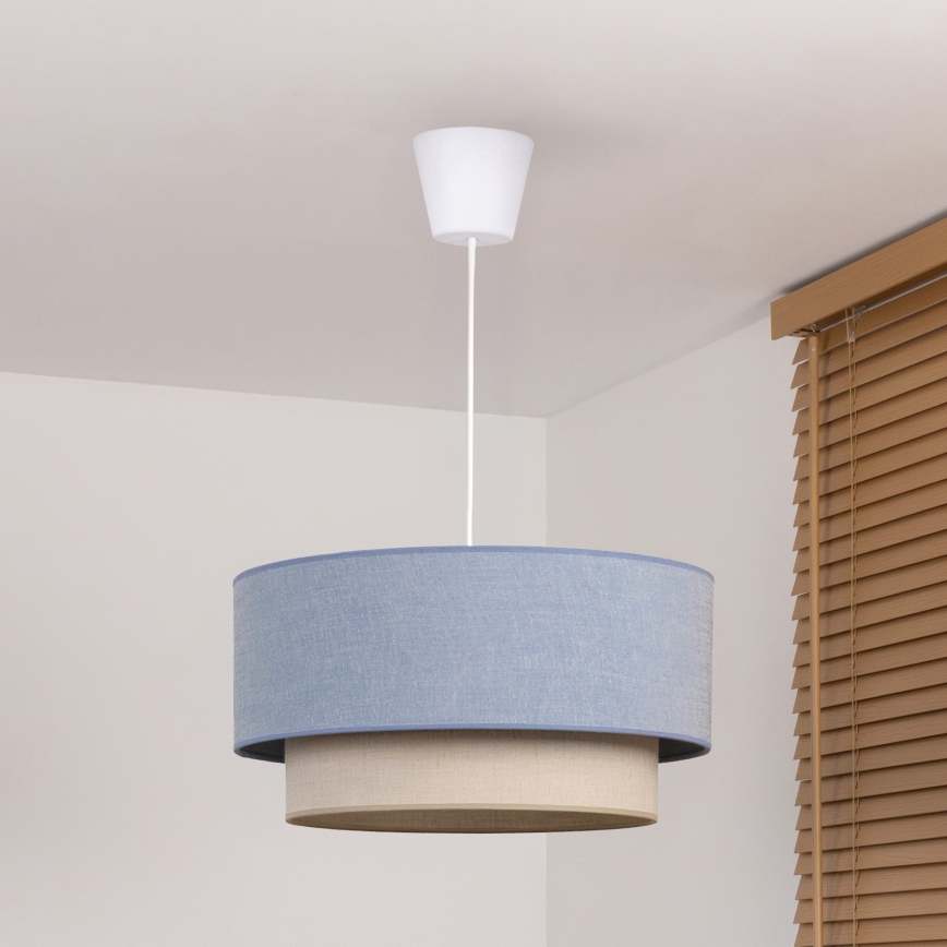 Brilagi - BOHO ECO LED-riippuvalaisin kaapelilla 1x E27 / 10 W / 230 V, Ø 40 cm, sininen/kerma