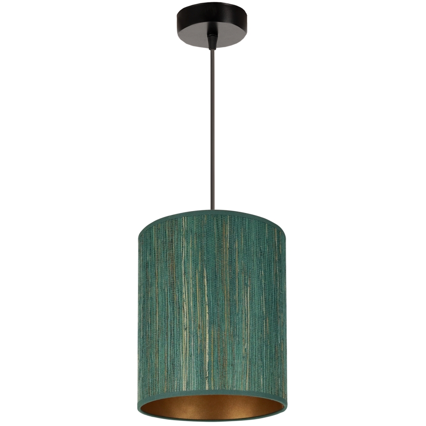 Brilagi - Ripustettava kattovalaisin BOSTON ROLLER 1xE27/15W/230V halkaisija 21 cm olki vihreä/kulta