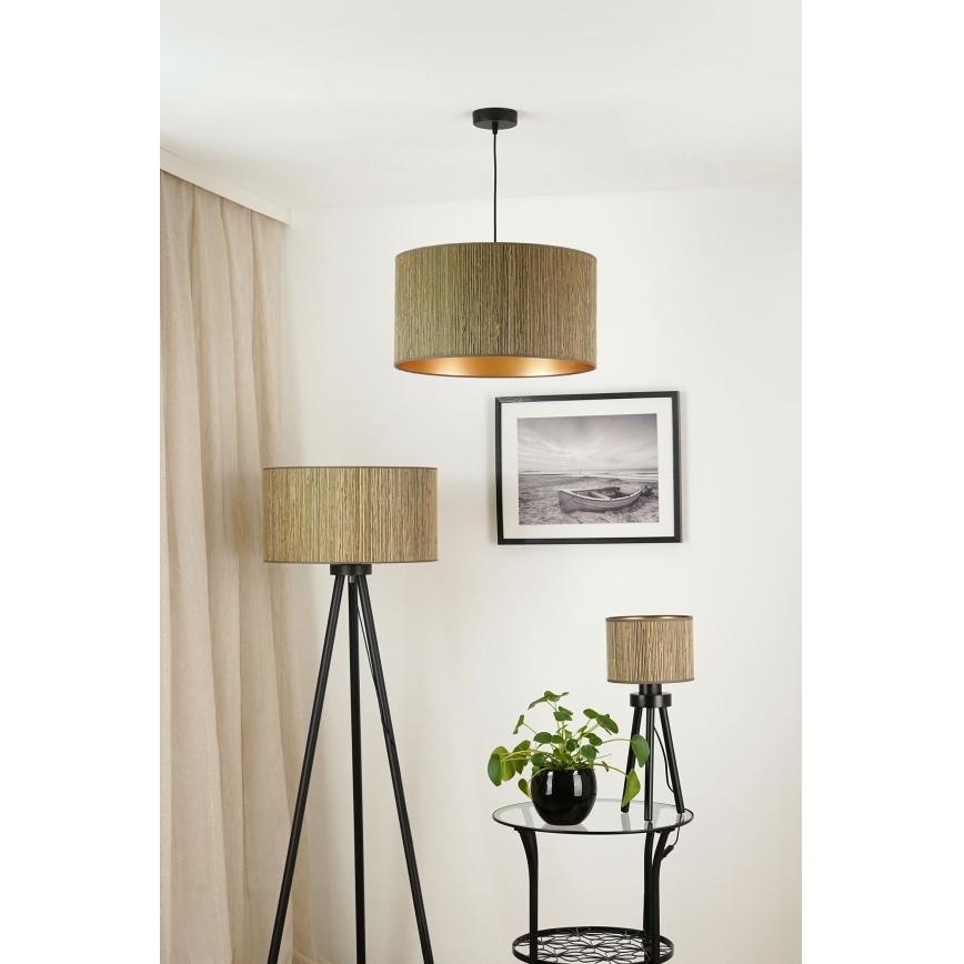 Brilagi - Ripustettava kattovalaisin BOSTON ROLLER 1xE27/15W/230V halkaisija 45 cm olki ruskea/kulta