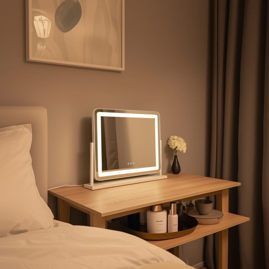 BRILAGI - LED-himmennettävä meikkipeili CALIFORNIA LED/25W/230V 3000/4000/6500K 55x44 cm valkoinen
