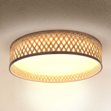 Brilagi - LED himmennettävä kattovalaisin CAMILA LED/48W/230V 3000-6500K bambu halkaisija 40 cm + kaukosäädin