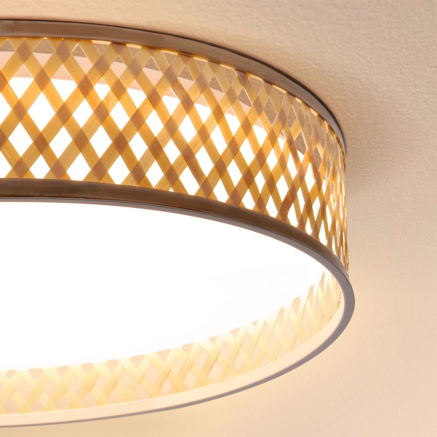 Brilagi - LED himmennettävä kattovalaisin CAMILA LED/48W/230V 3000-6500K bambu halkaisija 40 cm + kaukosäädin