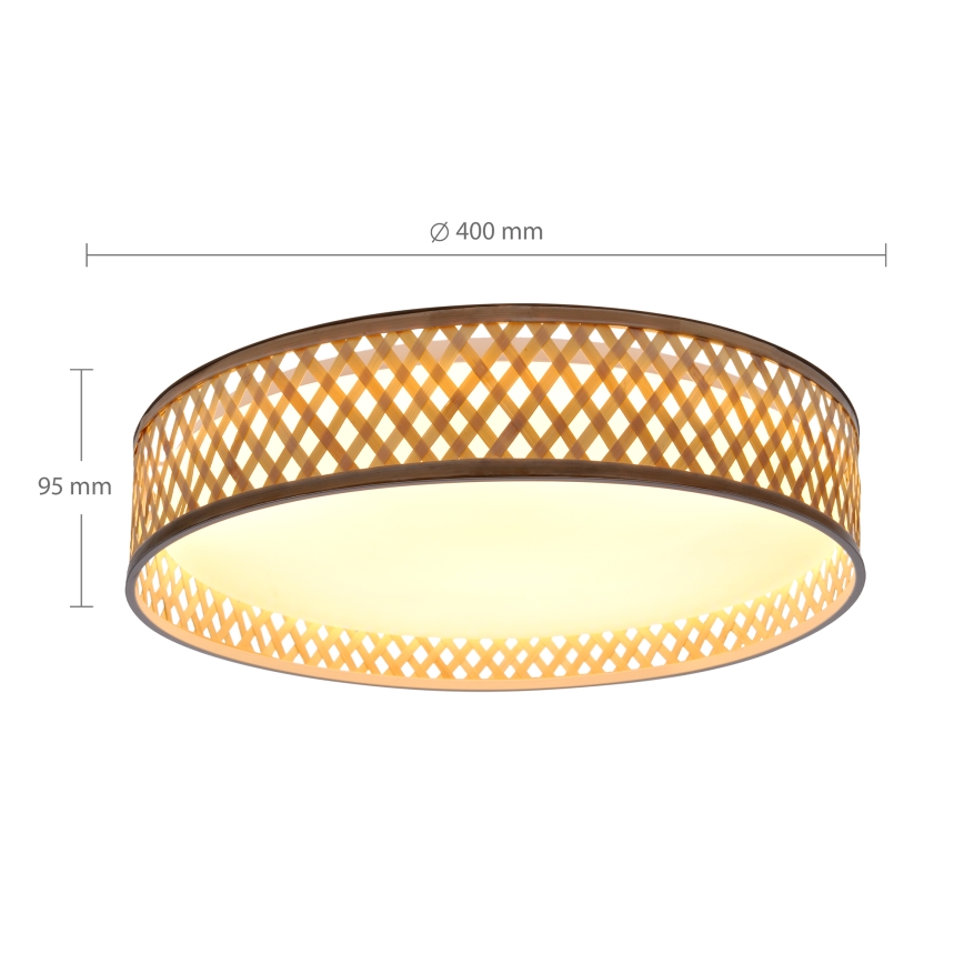 Brilagi - LED himmennettävä kattovalaisin CAMILA LED/48W/230V 3000-6500K bambu halkaisija 40 cm + kaukosäädin