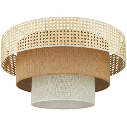 Brilagi - Kattovalaisin CEDAR LUNETA 1xE27/15W/230V halkaisija 45 cm rottinki/ruskea/kerma