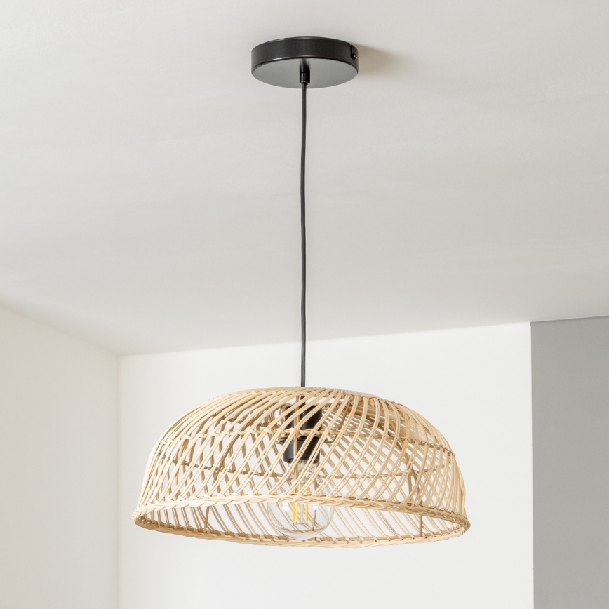 Brilagi - CERIA BOHO LED-riippuvalaisin vaijerilla 1xE27/40W/230V Ø 40 cm rottinki