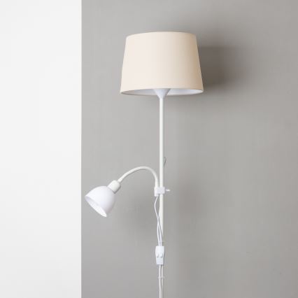 Brilagi - CERIA lattiavalaisin 1xE27/100W/230V + 1xE14/25W valkoinen/beige