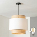 Brilagi - CERIA LED-riippuvalaisin vaijerilla 1xE27/40W/230V, Ø 30 cm, musta/beige/valkoinen