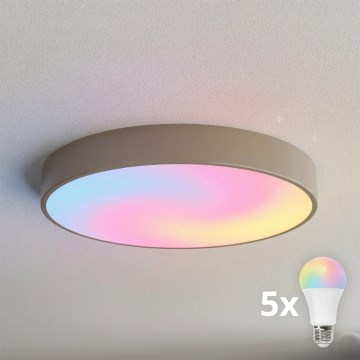 BRILAGI - CLARE himmennettävä LED RGBW-kattovalaisin 5xE27/12W/230V 2700-6500K halkaisija 60 cm beige