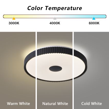 Brilagi - CORVO himmennettävä LED-kattovalaisin LED/72W/230V 3000-6000K, musta, halkaisija 50 cm + kaukosäädin