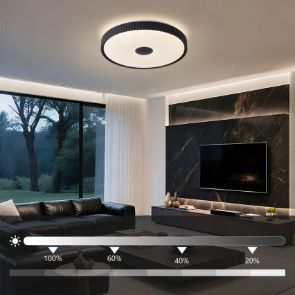 Brilagi - CORVO himmennettävä LED-kattovalaisin LED/72W/230V 3000-6000K, musta, halkaisija 50 cm + kaukosäädin