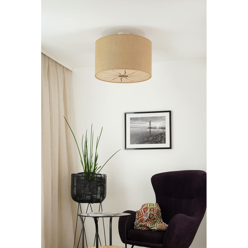 Brilagi - Kiinnitettävä kattovalaisin COUNTRY ROLLER 1xE27/15W/230V halkaisija 50 cm beige