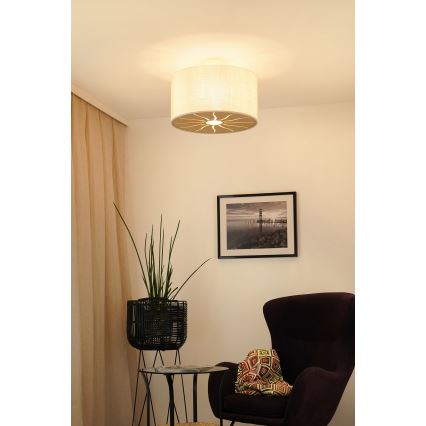 Brilagi - Kiinnitettävä kattovalaisin COUNTRY ROLLER 1xE27/15W/230V halkaisija 45 cm kerma