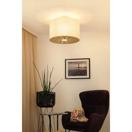 Brilagi - Kiinnitettävä kattovalaisin COUNTRY ROLLER 1xE27/15W/230V halkaisija 50 cm kerma