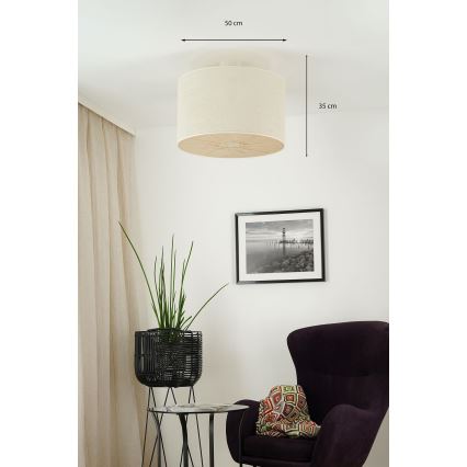 Brilagi - Kiinnitettävä kattovalaisin COUNTRY ROLLER 1xE27/15W/230V halkaisija 50 cm kerma