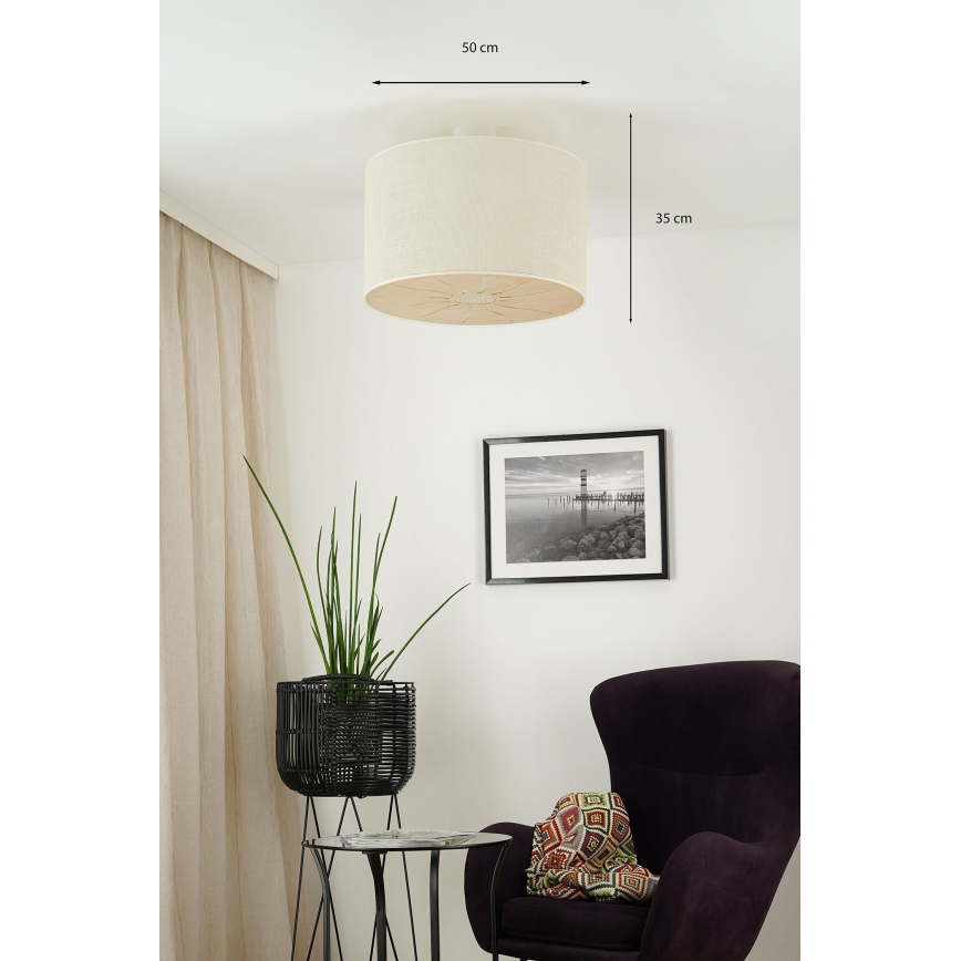 Brilagi - Kiinnitettävä kattovalaisin COUNTRY ROLLER 1xE27/15W/230V halkaisija 50 cm kerma