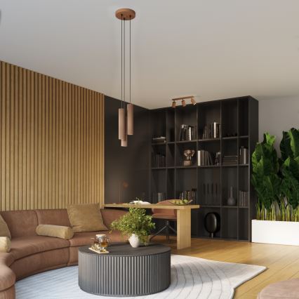 Brilagi - CRESTO LED-riippuvalaisin kaapelilla 1xGU10/10W/230V ruskea