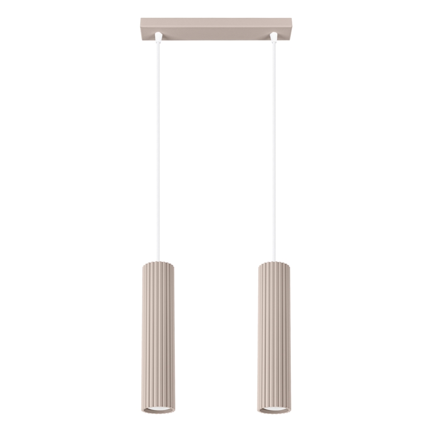 Brilagi - CRESTO LED-riippuvalaisin vaijerilla 2xGU10/10W/230V taupe