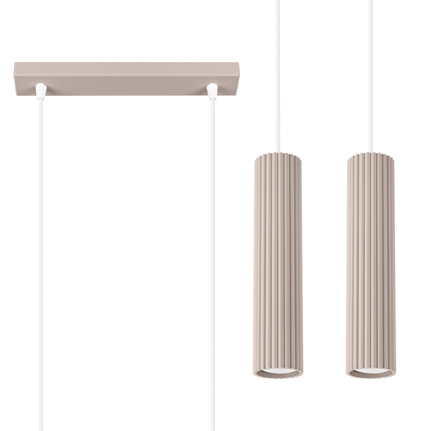 Brilagi - CRESTO LED-riippuvalaisin vaijerilla 2xGU10/10W/230V taupe