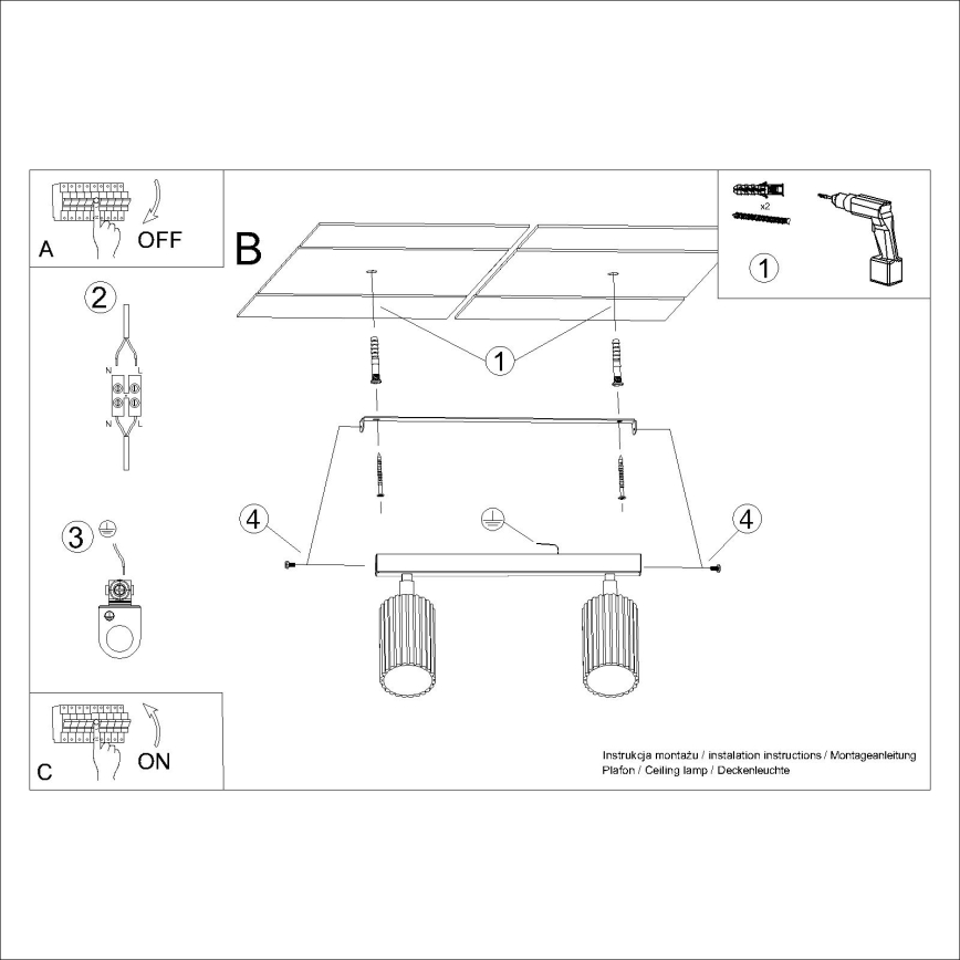 Brilagi - CRESTO LED-spottivalaisin 2xGU10/10W/230V, kultainen