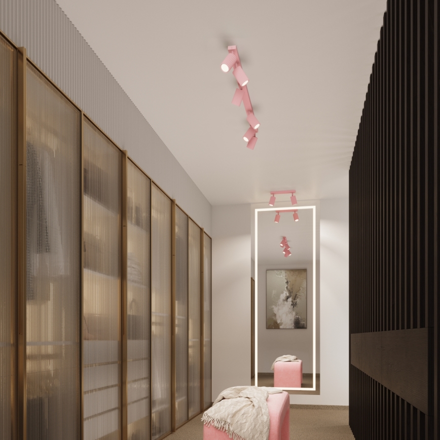 Brilagi - CRESTO-spottivalaisin 6xGU10/10W/230V vaaleanpunainen