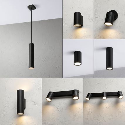 Brilagi - CRISPINA-riippuvalaisin kaapelilla 1xGU10/10W/230V musta