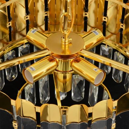 Brilagi - CRISTAL ketjulla roikkuva kattokruunu, 5xE14/40W/230V, halkaisija 38 cm