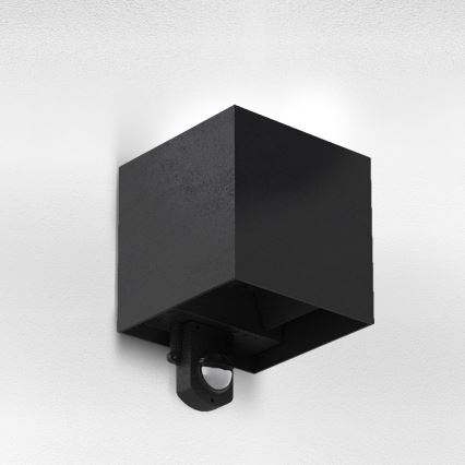 Brilagi - CUBE LED/6W/230V ulkoseinävalaisin anturilla musta IP65