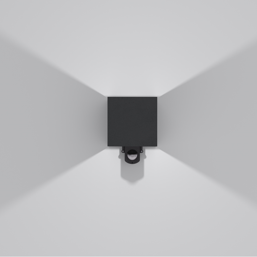 Brilagi - CUBE LED/6W/230V ulkoseinävalaisin anturilla musta IP65