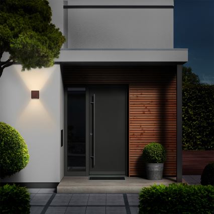 Brilagi - CUBE LED/6W/230V ulkoseinävalaisin, ruskea, IP54