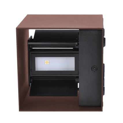 Brilagi - CUBE LED/6W/230V ulkoseinävalaisin, ruskea, IP54