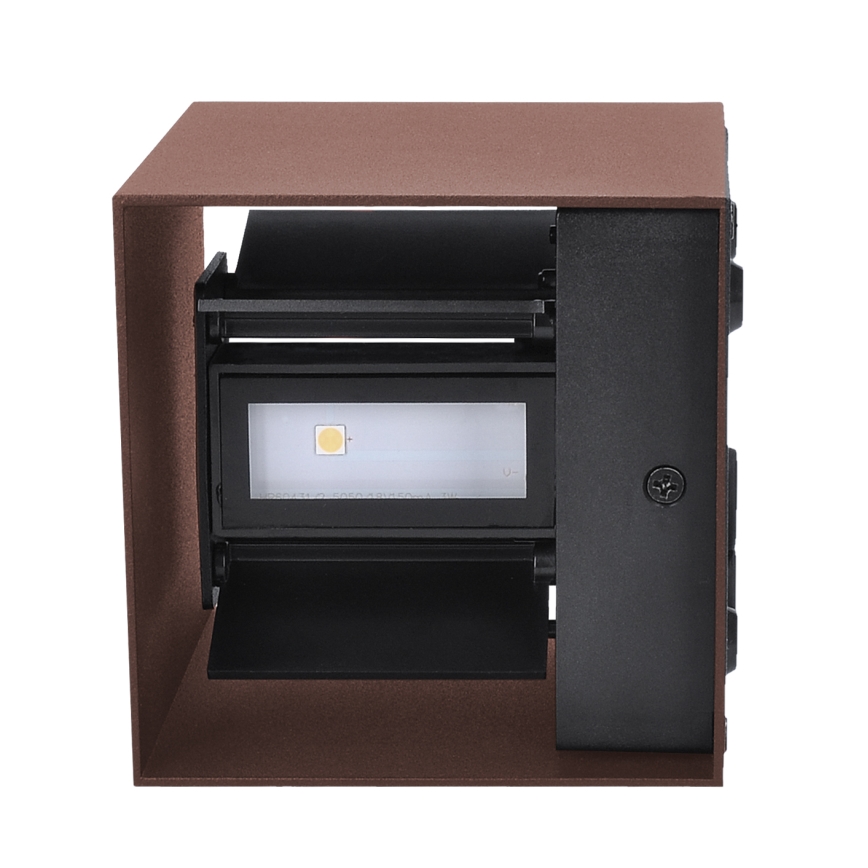 Brilagi - CUBE LED/6W/230V ulkoseinävalaisin, ruskea, IP54