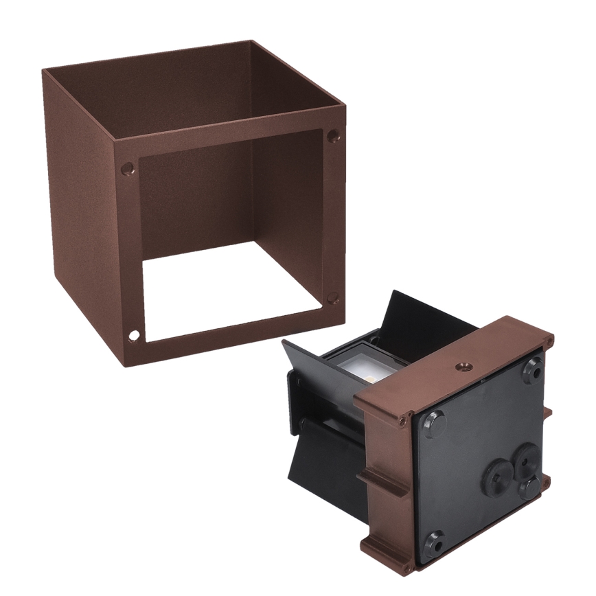 Brilagi - CUBE LED/6W/230V ulkoseinävalaisin, ruskea, IP54