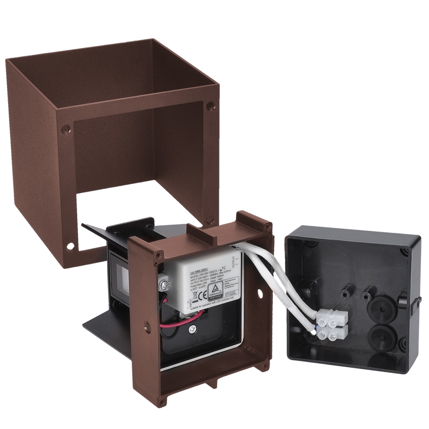 Brilagi - CUBE LED/6W/230V ulkoseinävalaisin, ruskea, IP54